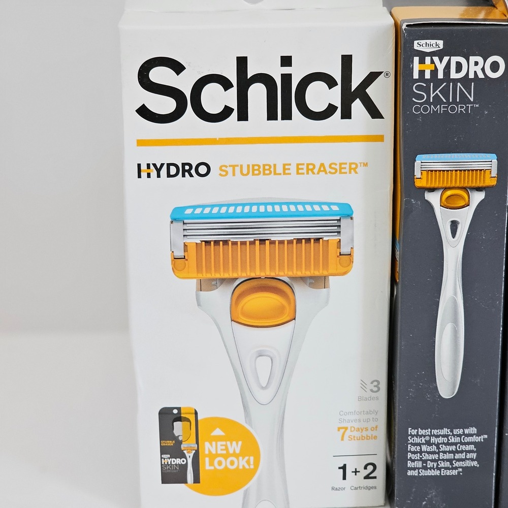 Schick Hydro Stubble Eraser Razor w 2 Razor Cartridges New Look Mens Shaving NEW